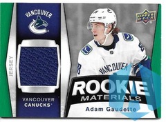 2018-19 Upper Deck Rookie Materials Adam Gaudette #RM-AG